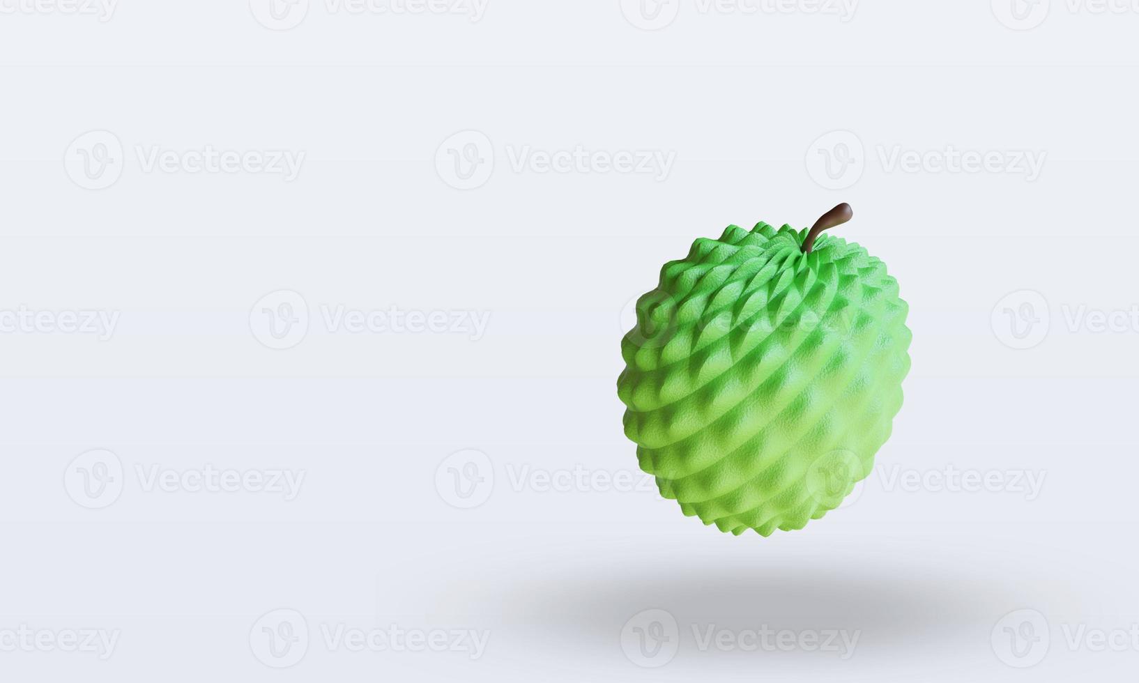 3d Fruits Custard appel rendering top view photo