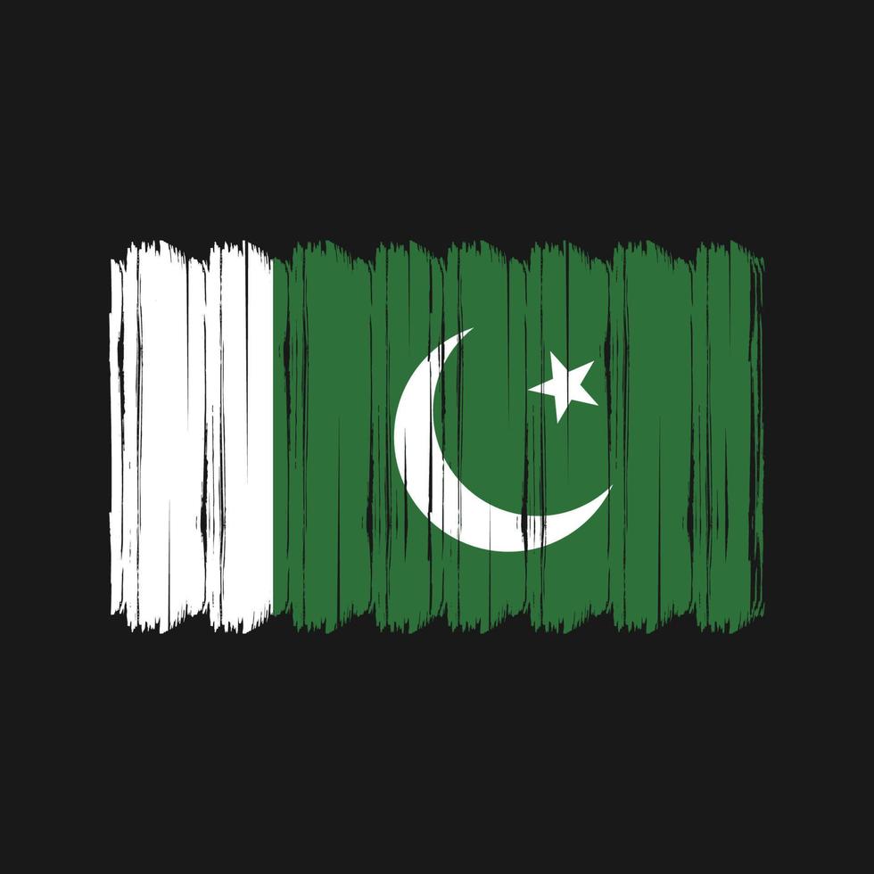 vector de pincel de bandera de pakistán. diseño de vector de pincel de bandera nacional