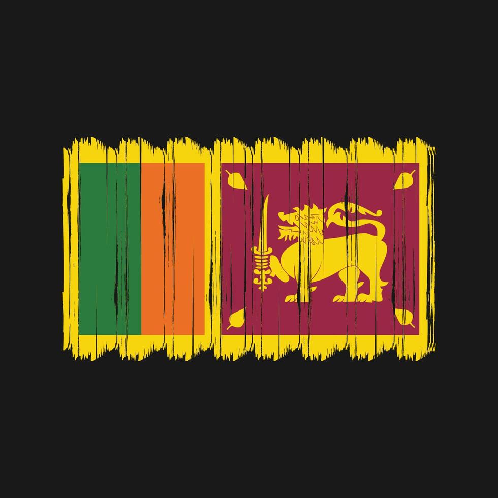 Sri Lanka Flag Brush Vector. National Flag Brush Vector Design