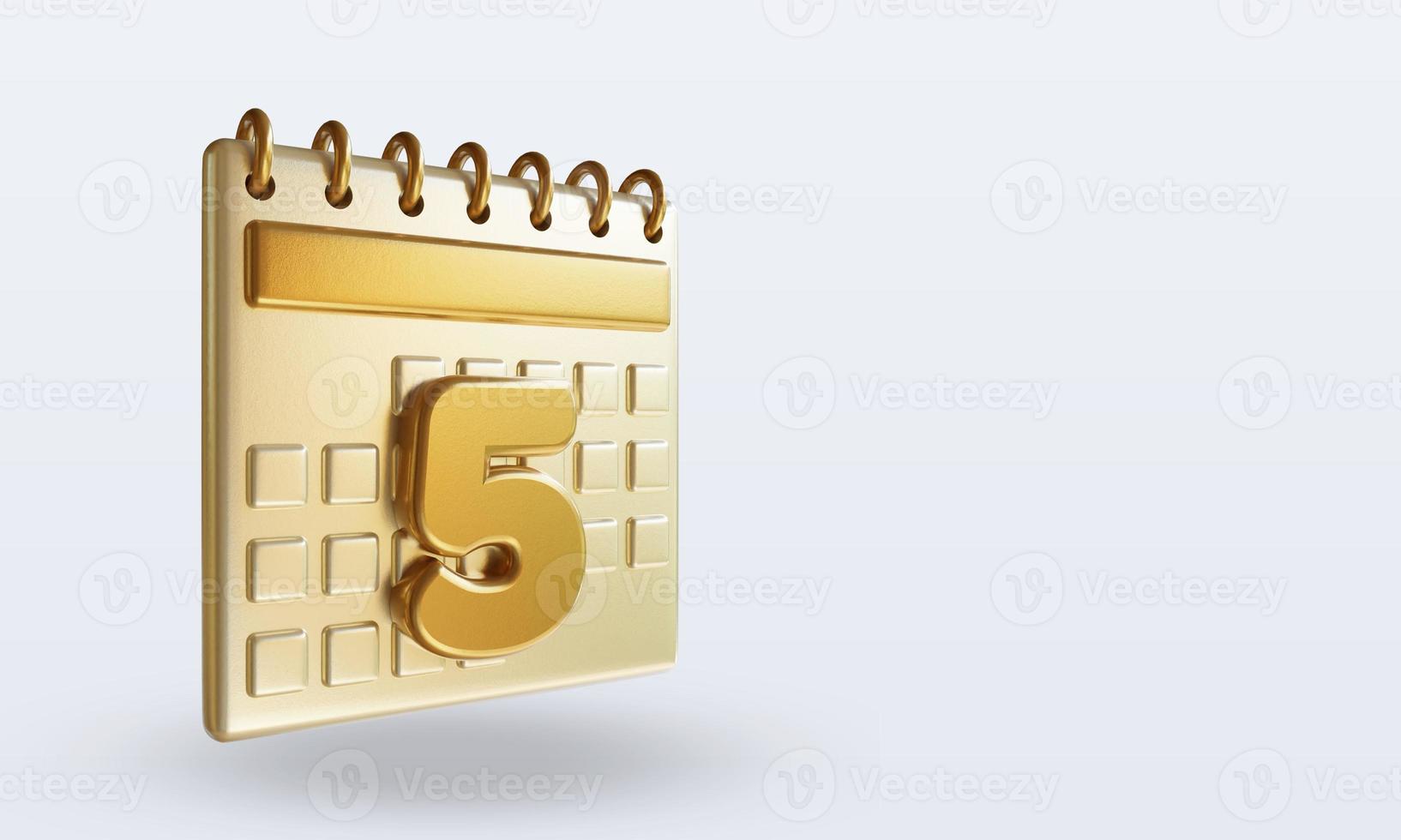 3d Calendar left view Five photo