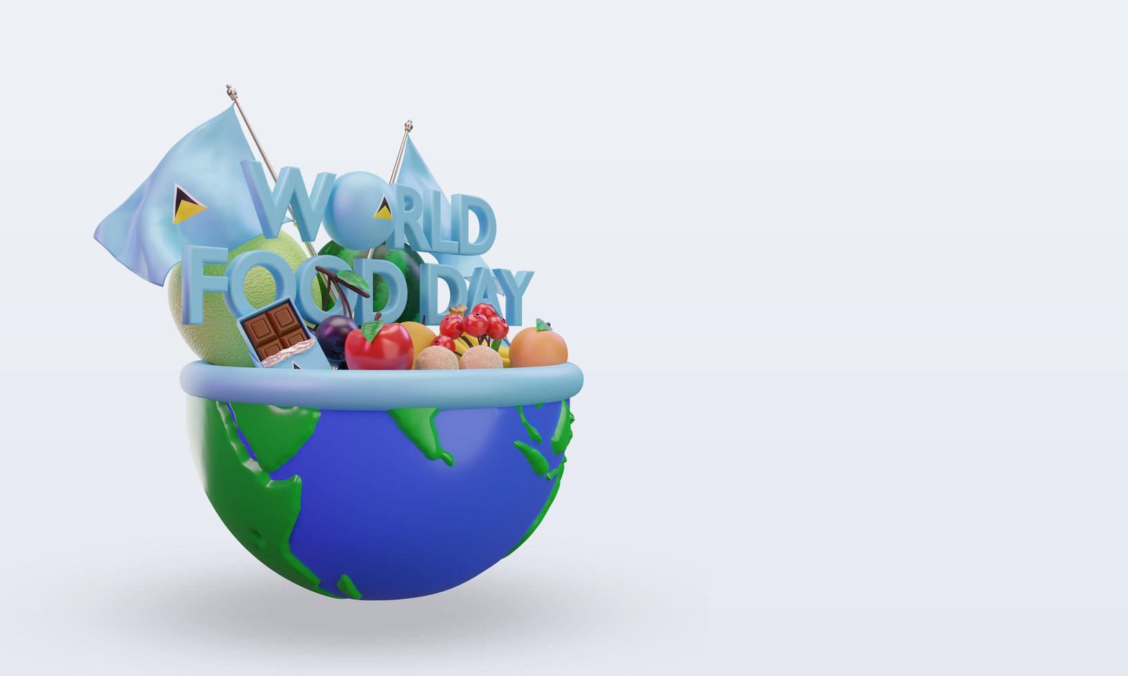 3d World Food Day St Lucia rendering left view photo