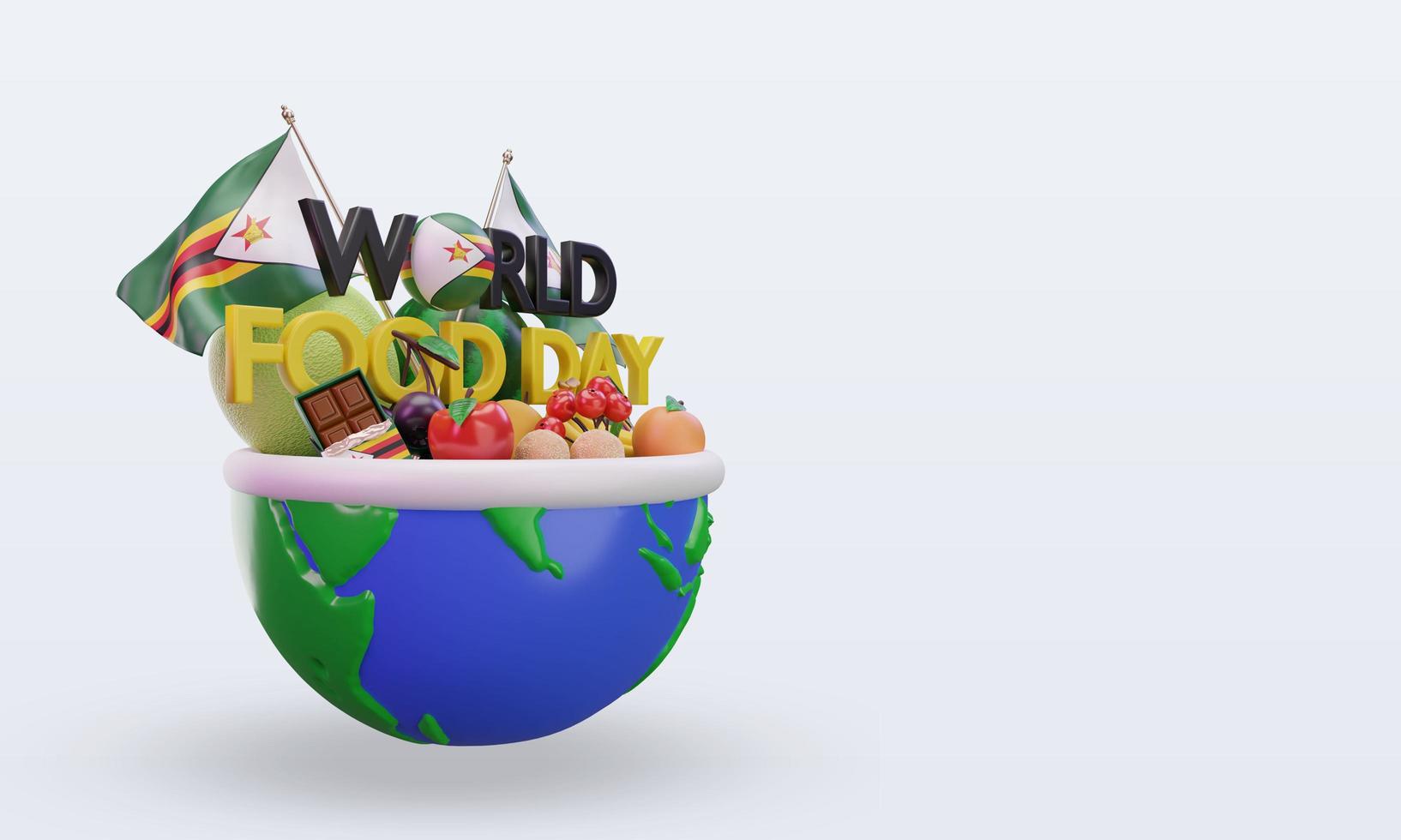 3d World Food Day Zimbabwe rendering left view photo