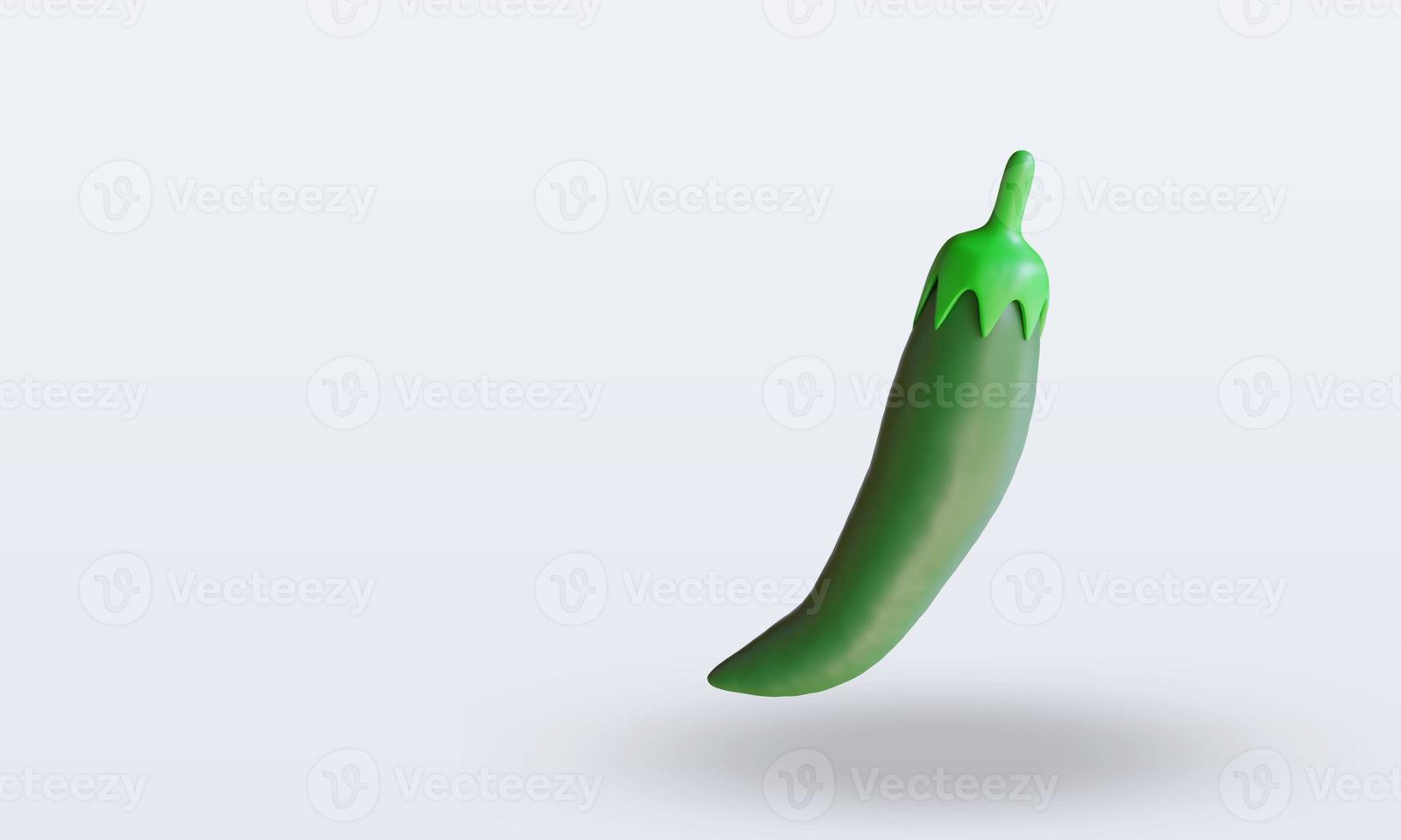 3d Vegetable Green Chillies rendering top view photo