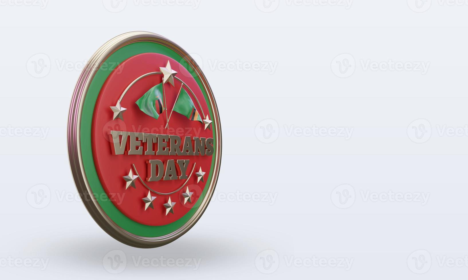 3d Veterans day Zambia rendering left view photo