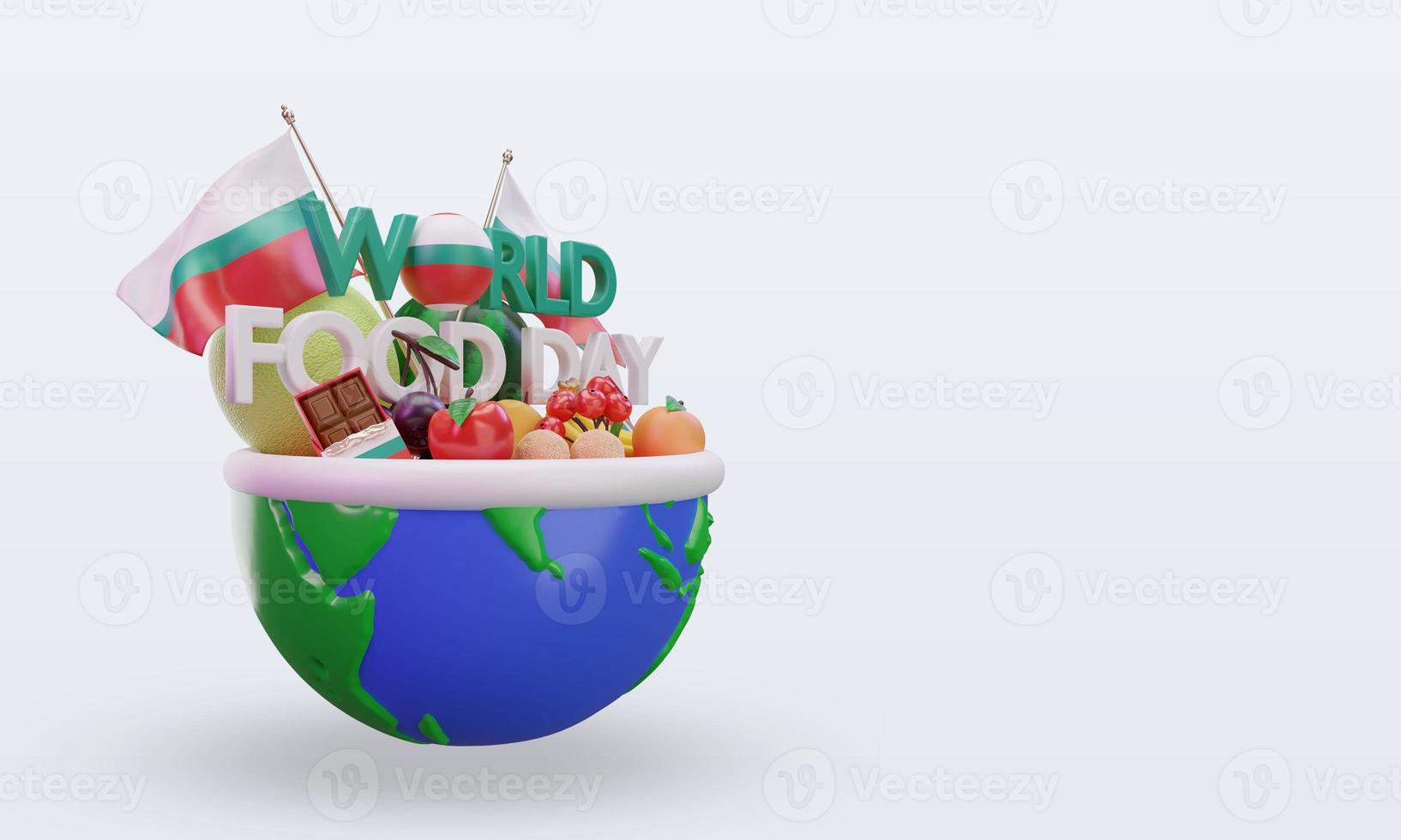 3d World Food Day Bulgaria rendering left view photo