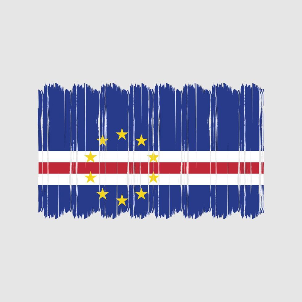 vector de pincel de bandera de cabo verde. diseño de vector de pincel de bandera nacional