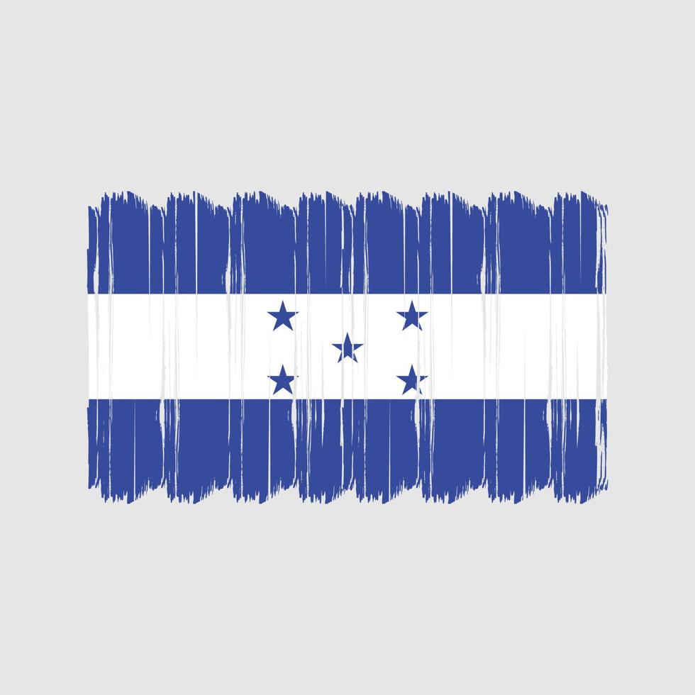 vector de pincel de bandera de honduras. diseño de vector de pincel de bandera nacional