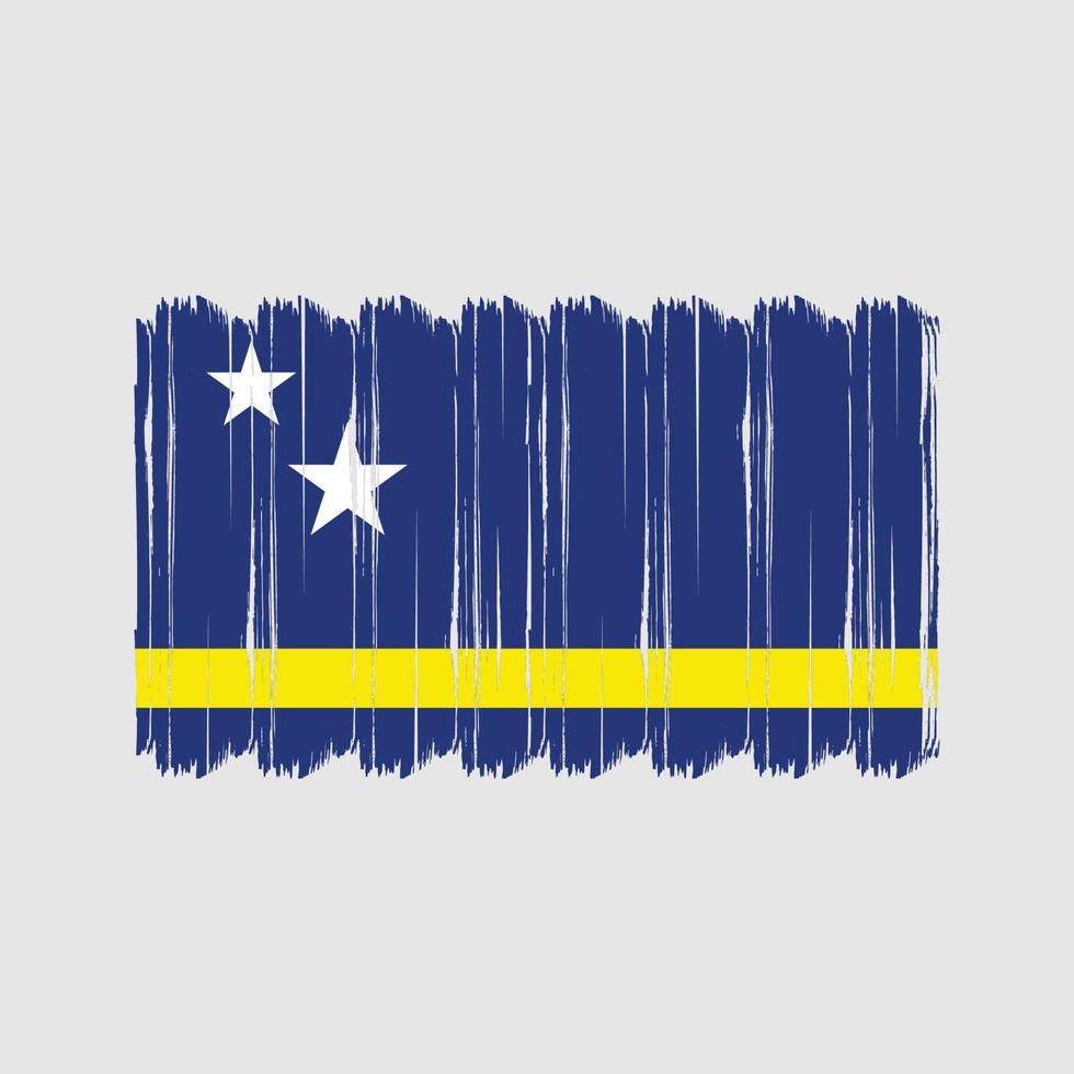 vector de pincel de bandera de curazao. diseño de vector de pincel de bandera nacional