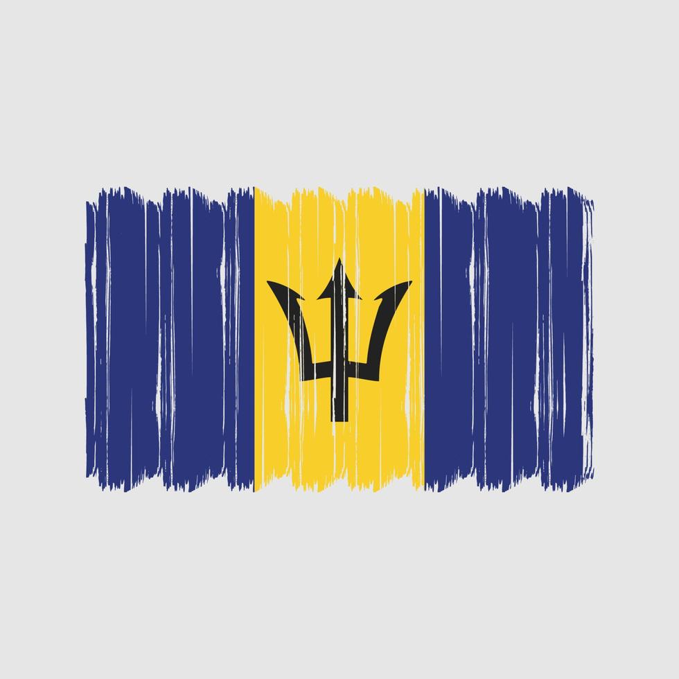 Barbados Flag Brush Vector. National Flag Brush Vector Design
