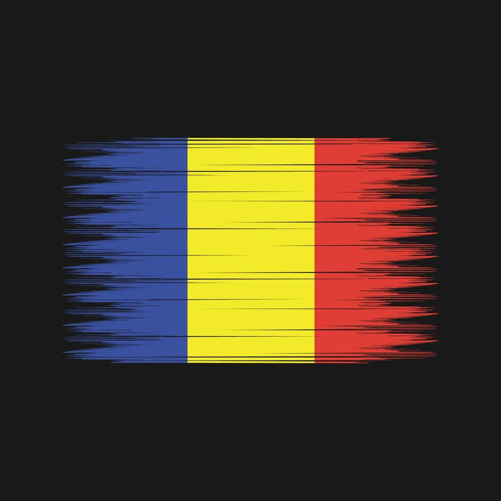 cepillo de bandera de rumania. bandera nacional vector