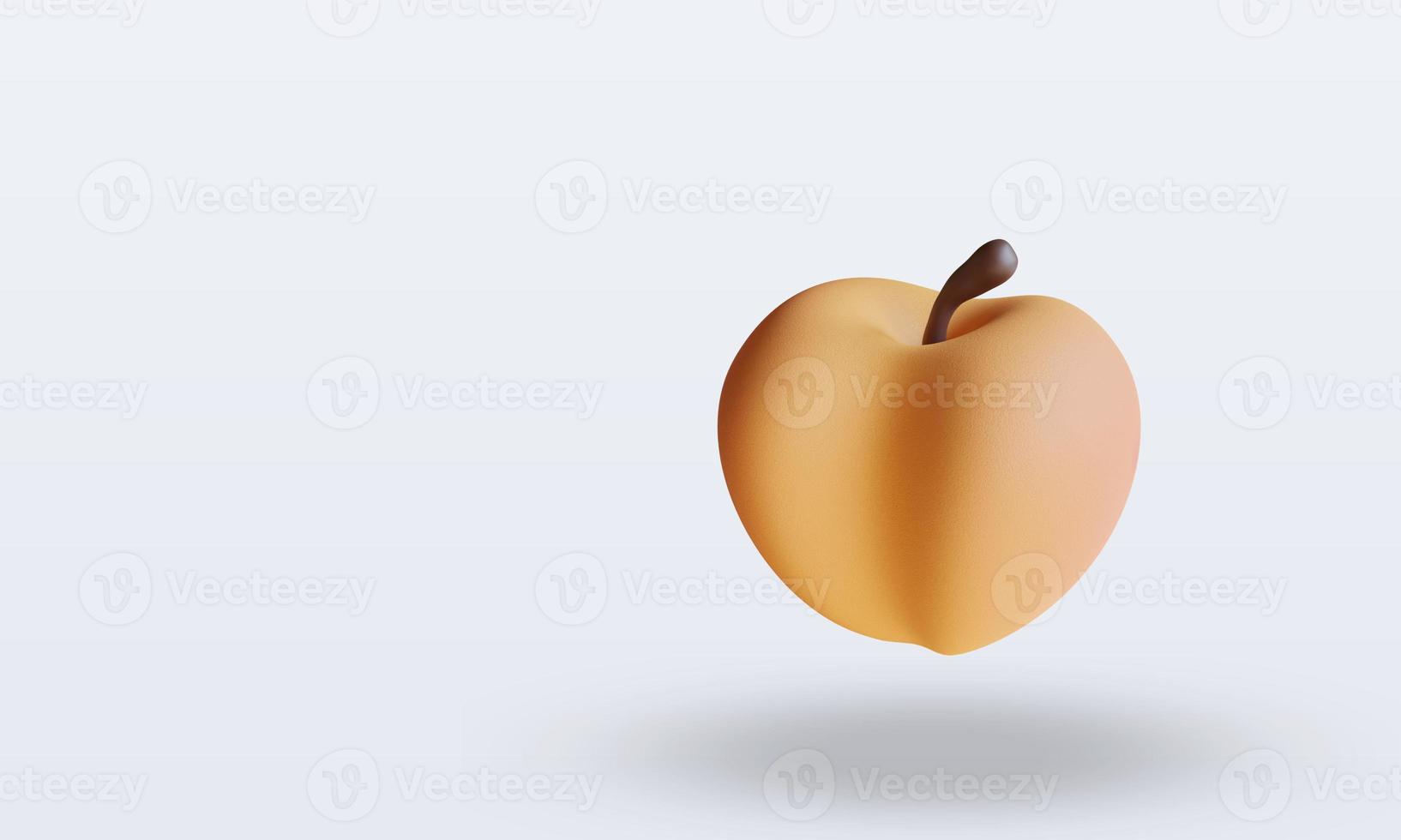 3d Fruits Peach rendering top view photo