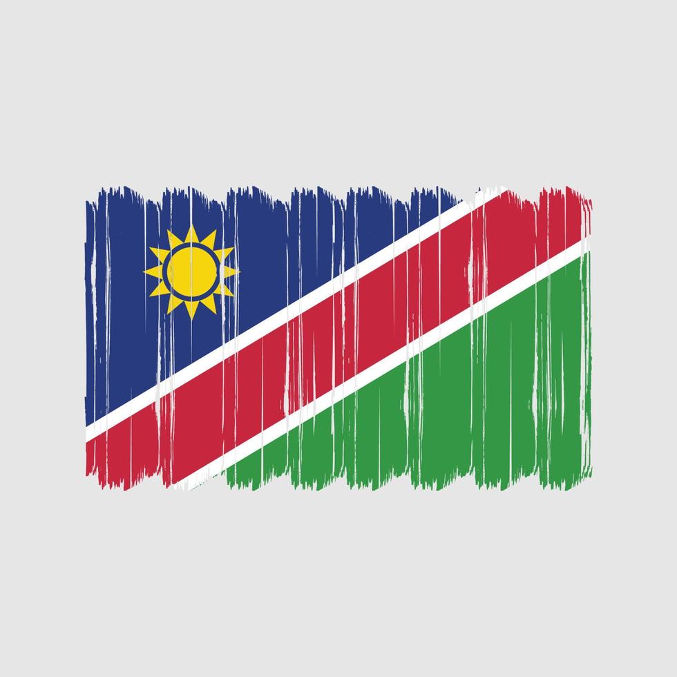 vector de pincel de bandera de namibia. diseño de vector de pincel de bandera nacional