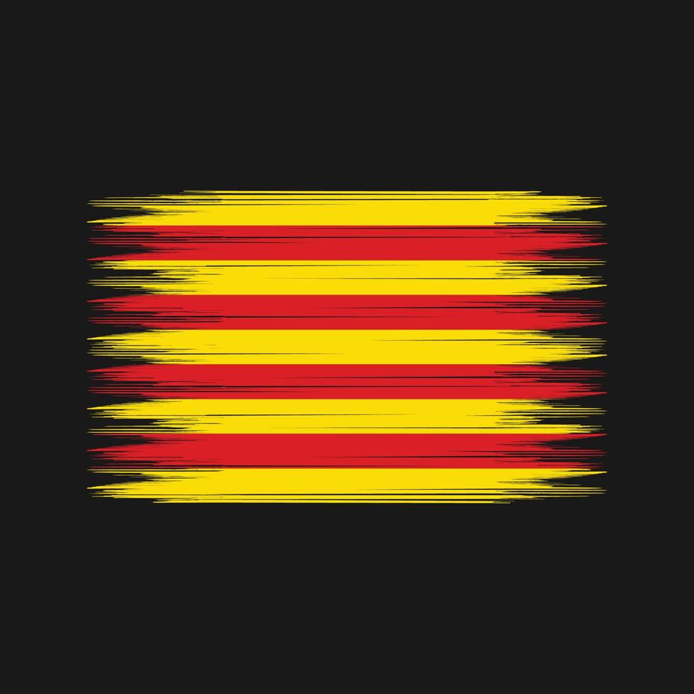 cepillo de la bandera de cataluña. bandera nacional vector