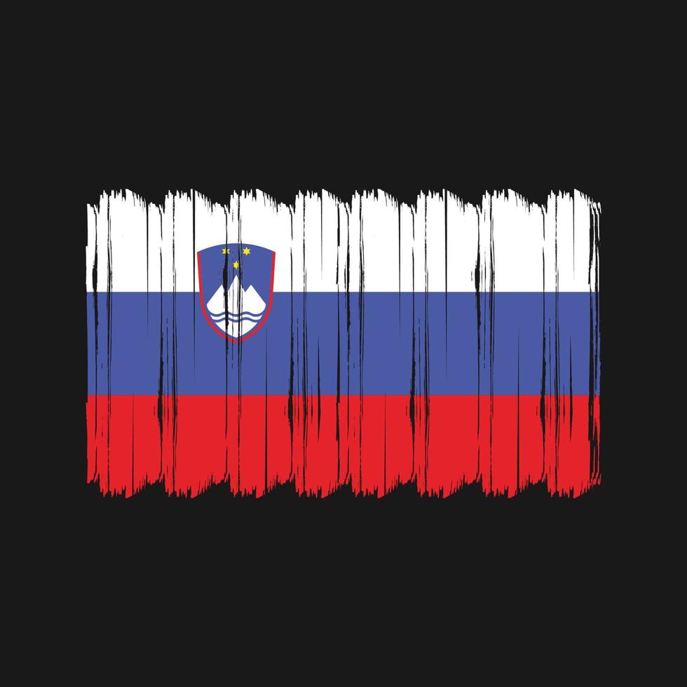 Slovenia Flag Brush Vector. National Flag Brush Vector Design