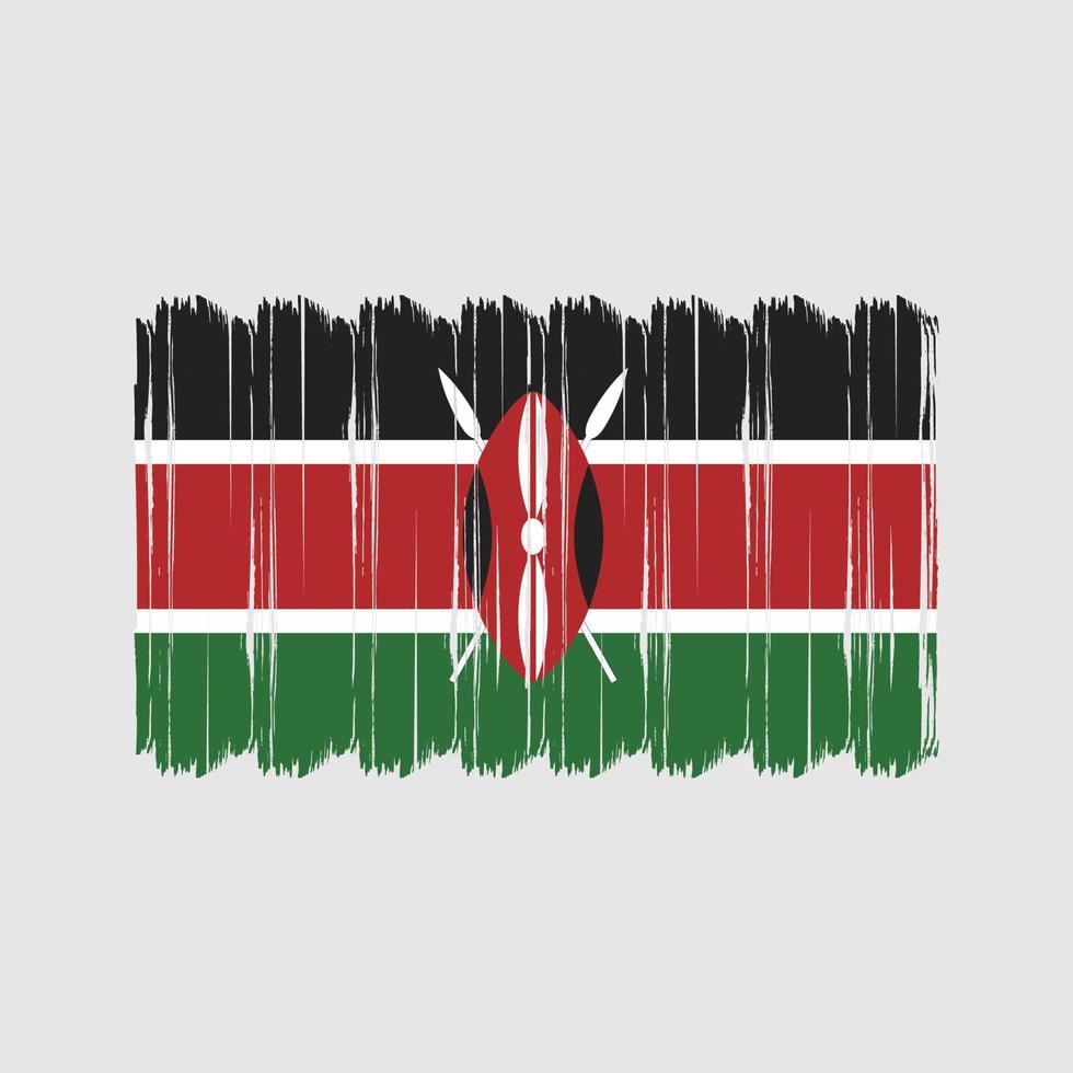 Kenya Flag Brush Vector. National Flag Brush Vector Design