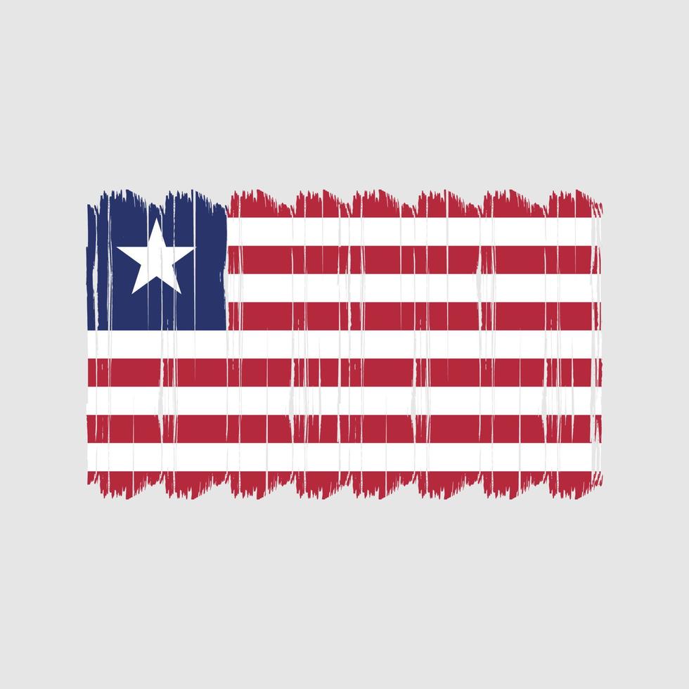 vector de pincel de bandera de liberia. diseño de vector de pincel de bandera nacional