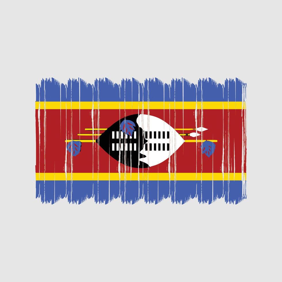 Swaziland Flag Brush Vector. National Flag Brush Vector Design