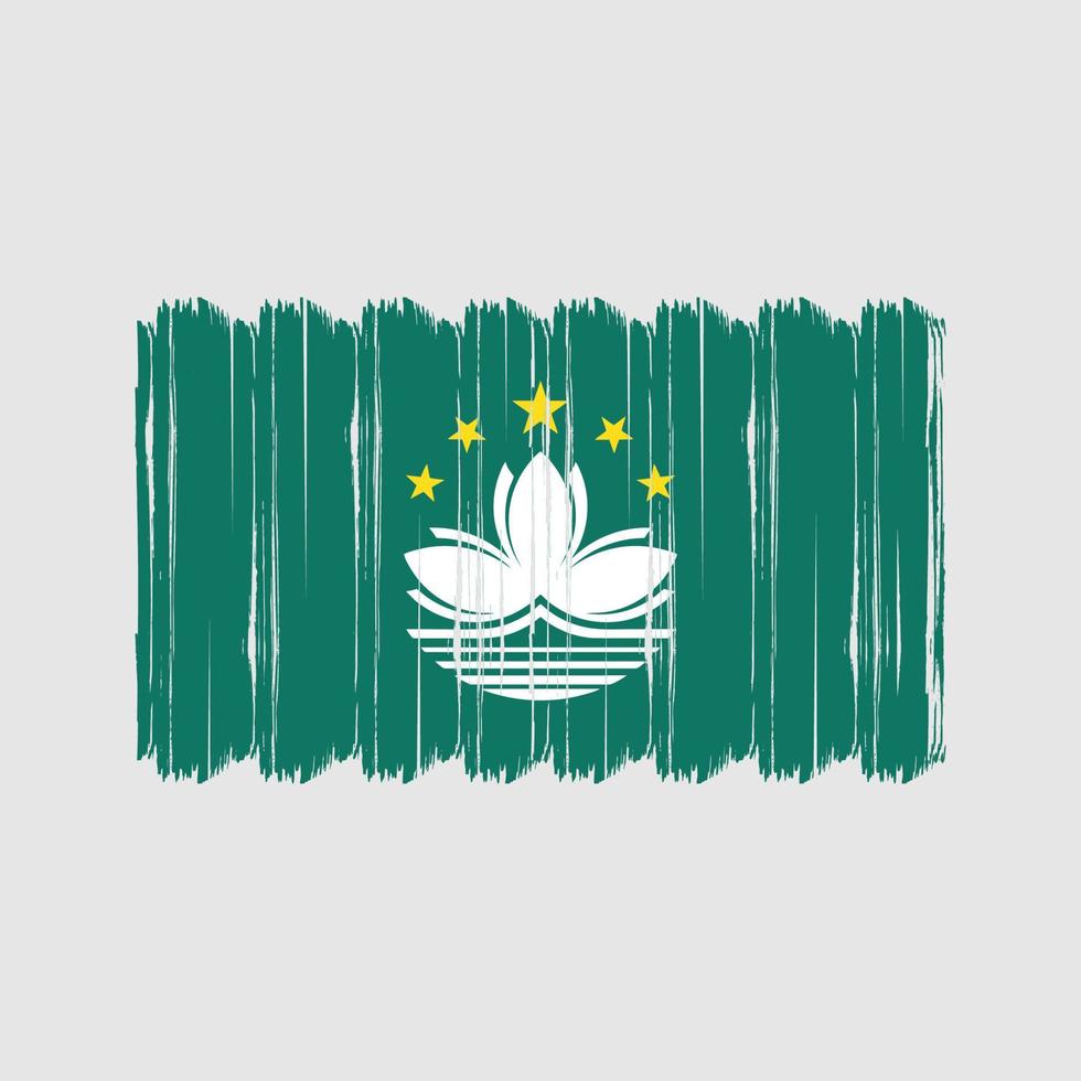 vector de pincel de bandera de Macao. diseño de vector de pincel de bandera nacional