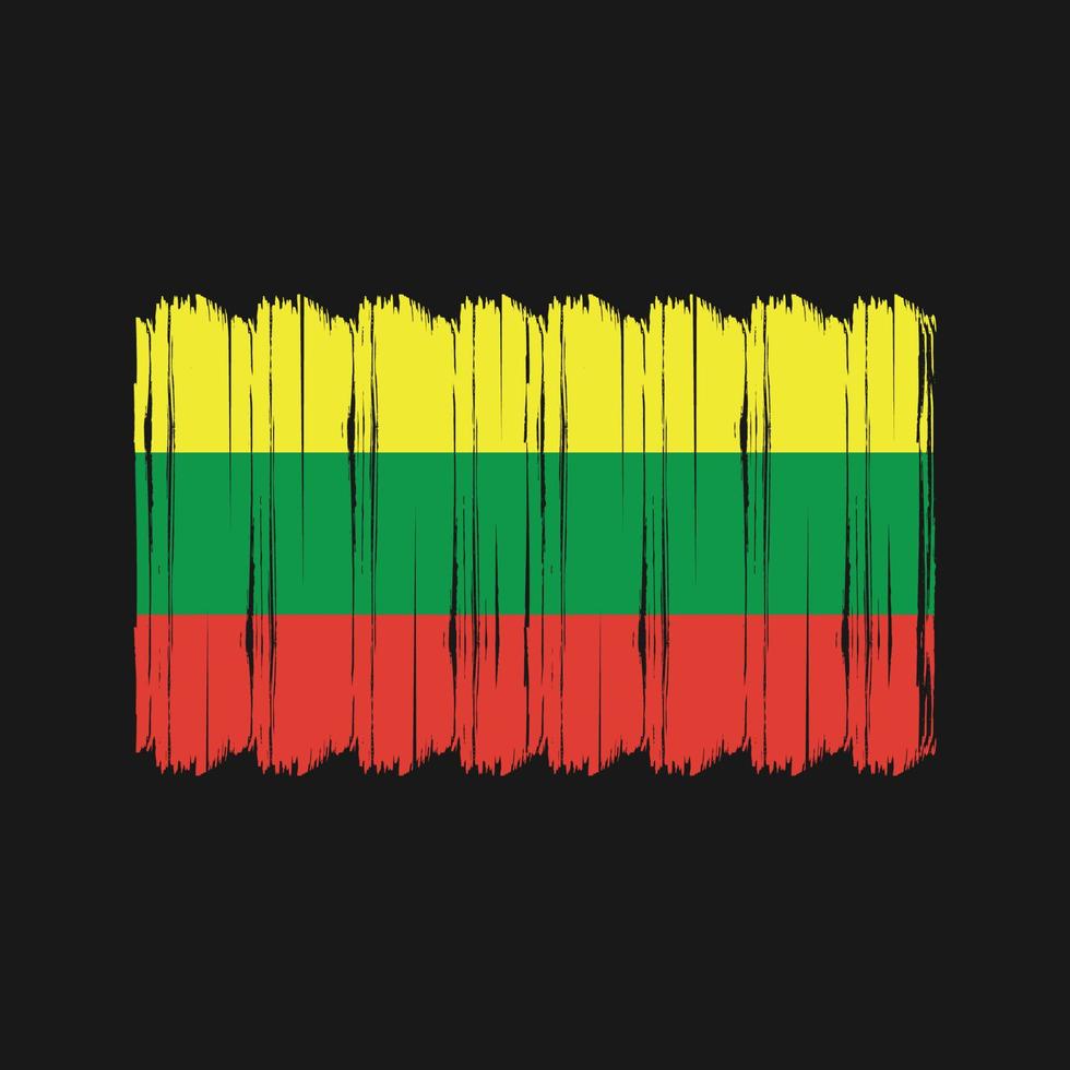 Lithuania Flag Brush Vector. National Flag Brush Vector Design