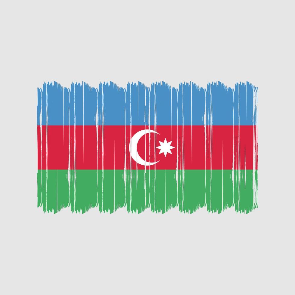 Azerbaijan Flag Brush Vector. National Flag Brush Vector Design