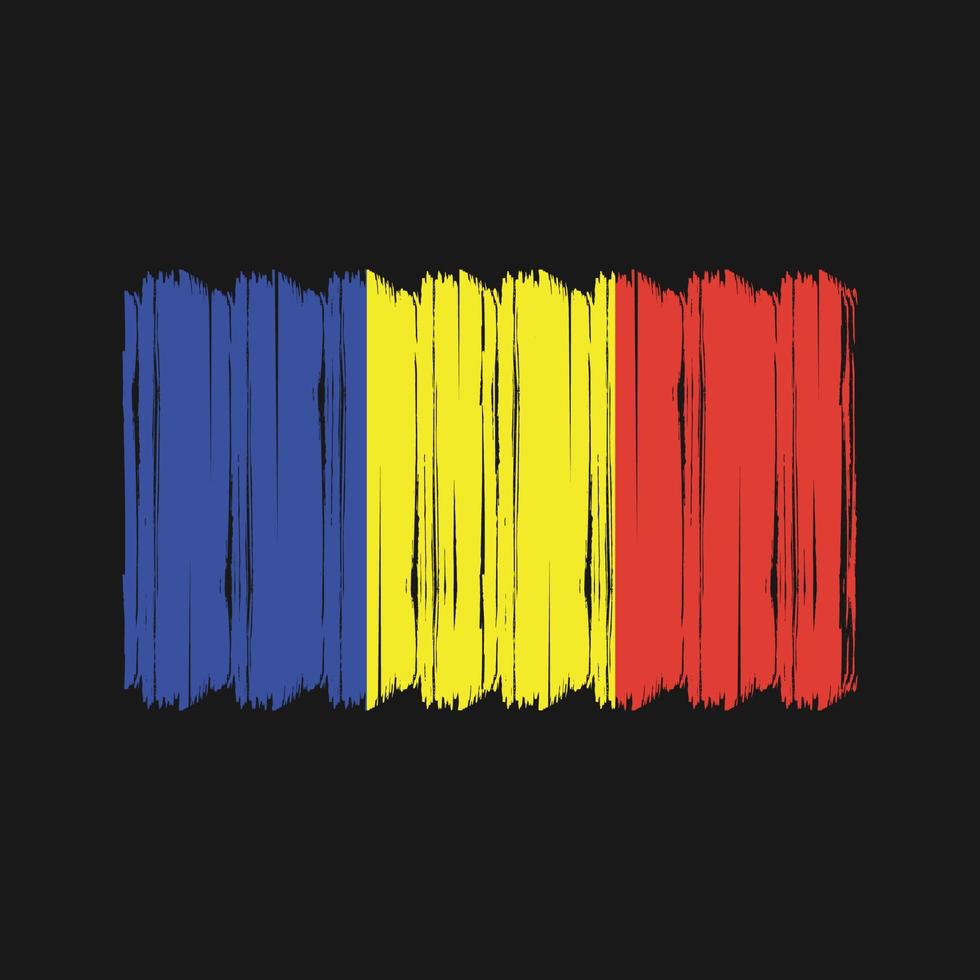 Romania Flag Brush Vector. National Flag Brush Vector Design
