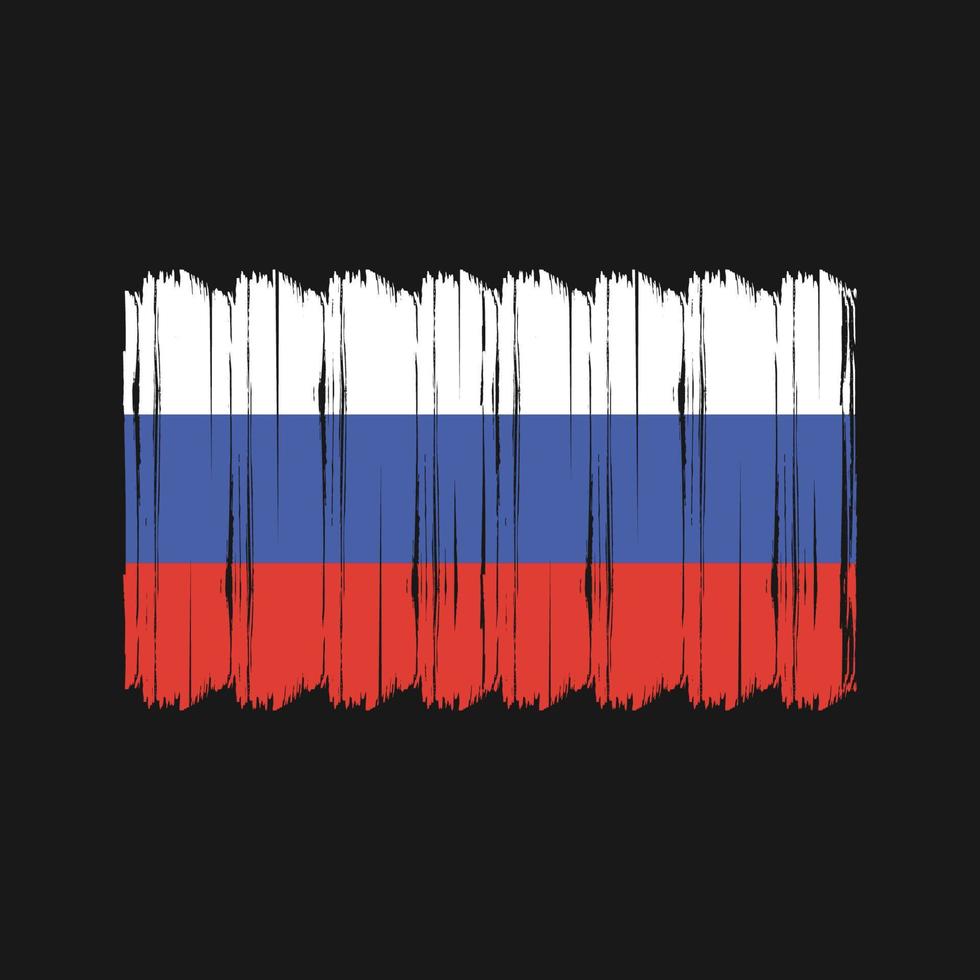 vector de pincel de bandera de rusia. diseño de vector de pincel de bandera nacional