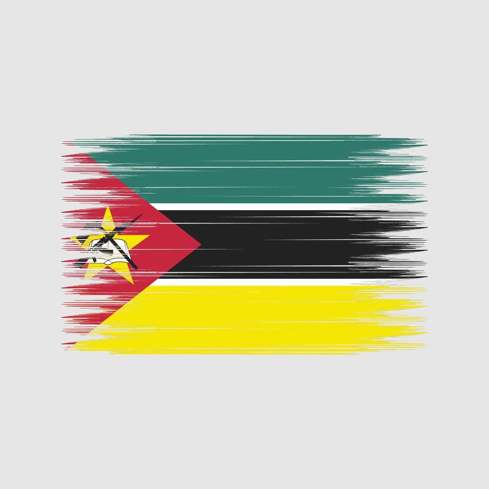 pincel de bandera de mozambique. bandera nacional vector