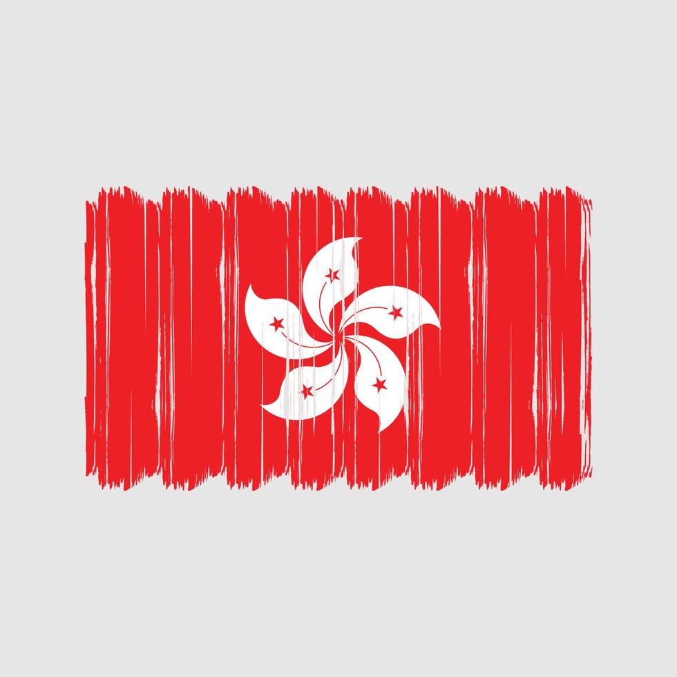 vector de pincel de bandera de hong kong. diseño de vector de pincel de bandera nacional