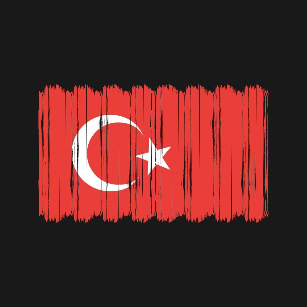 Turkey Flag Brush Vector. National Flag Brush Vector Design