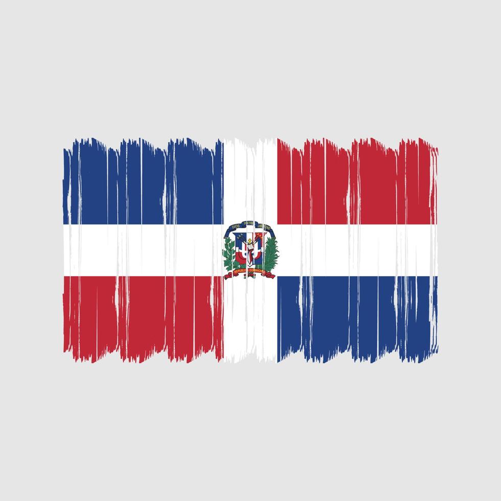 vector de pincel de bandera de república dominicana. diseño de vector de pincel de bandera nacional