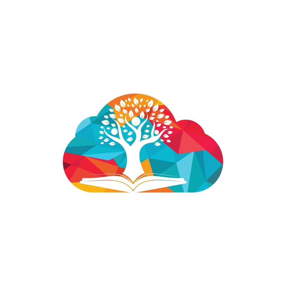 diseño del logotipo del árbol humano. diseño de logotipo de educación líder. vector