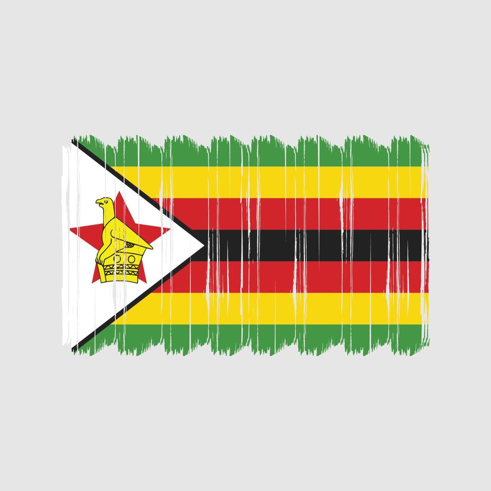 Zimbabwe Flag Brush Vector. National Flag Brush Vector Design