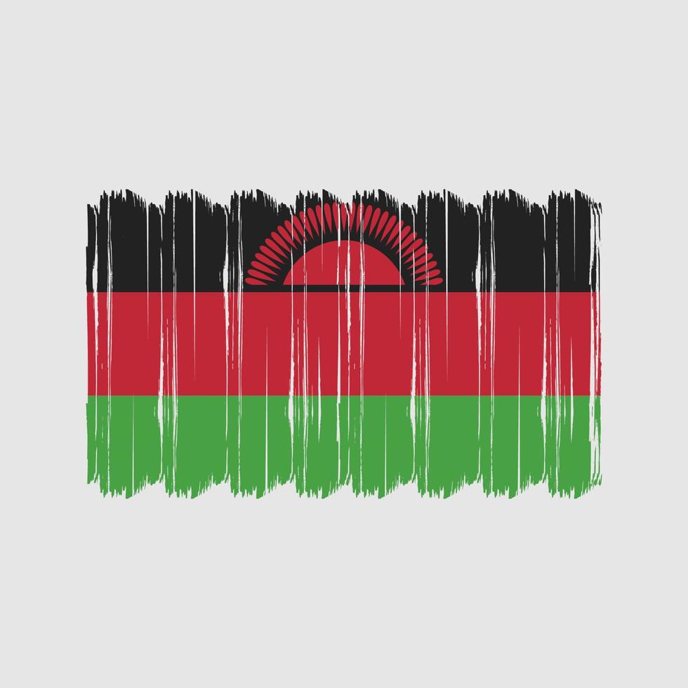 Malawi Flag Brush Vector. National Flag Brush Vector Design