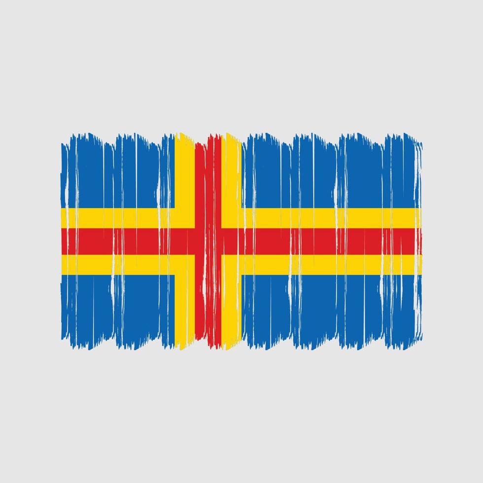 vector de pincel de bandera de las islas aland. diseño de vector de pincel de bandera nacional