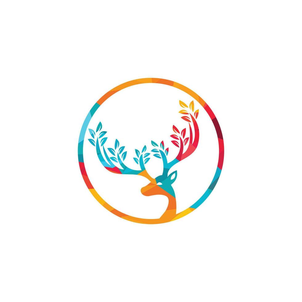 diseño de logotipo de astas de hoja de ciervo. vector