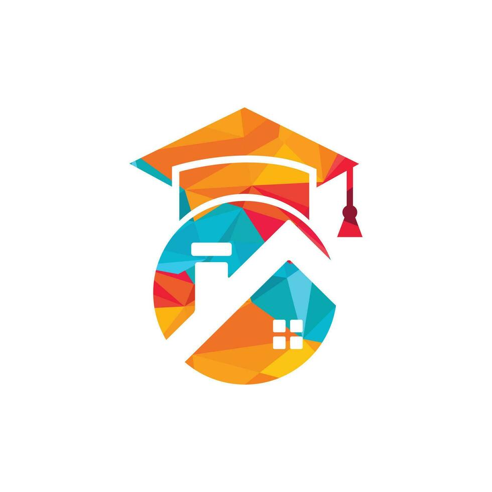 diseño del logotipo de educación escolar de la casa. plantilla de logotipo de alojamiento para estudiantes. vector