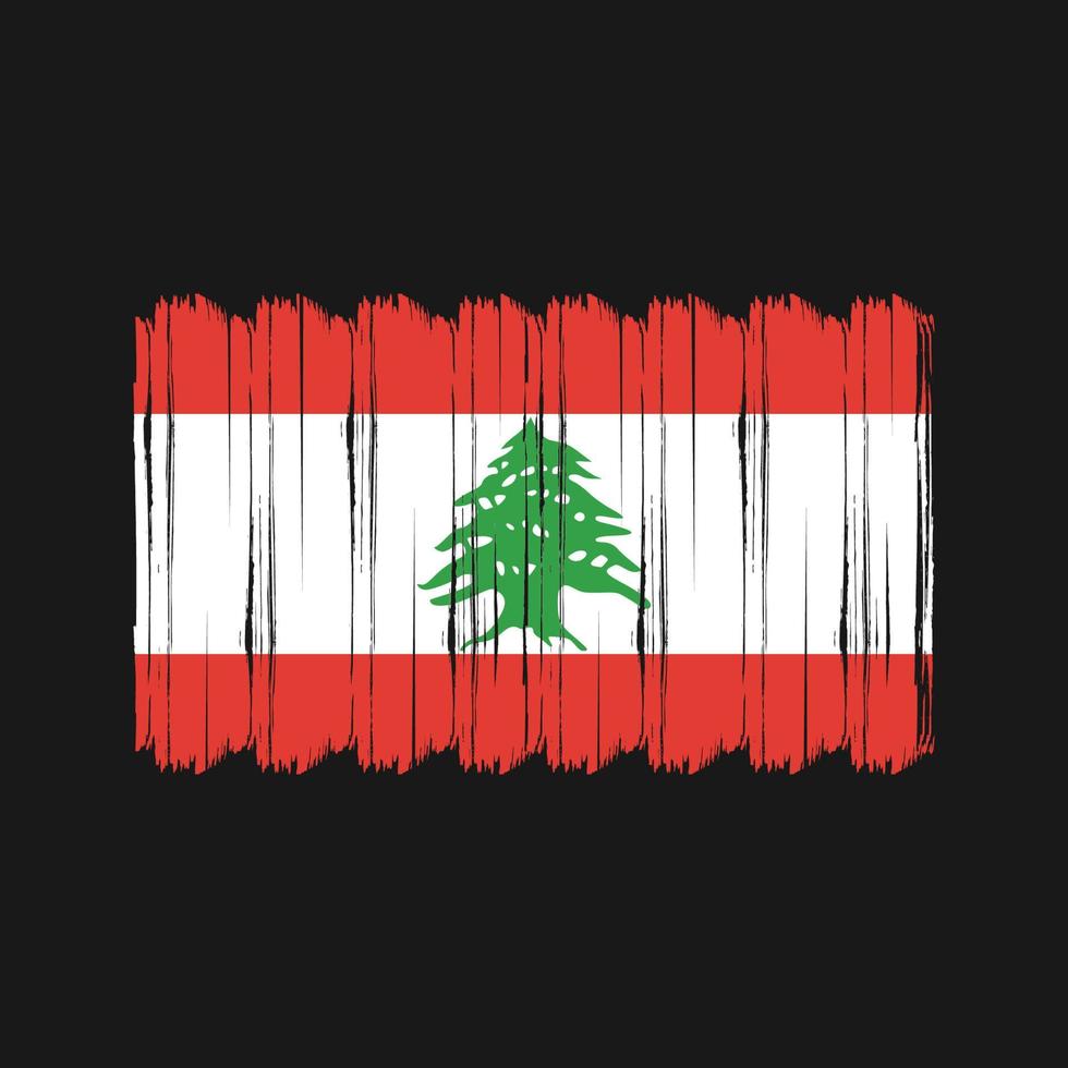 Lebanon Flag Brush Vector. National Flag Brush Vector Design