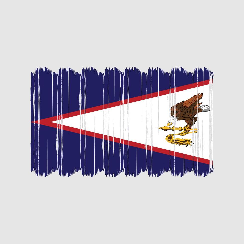 vector de pincel de bandera de samoa americana. diseño de vector de pincel de bandera nacional