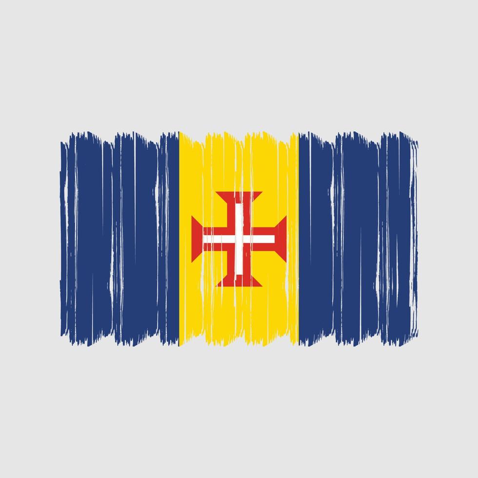 Madeira Flag Brush Vector. National Flag Brush Vector Design