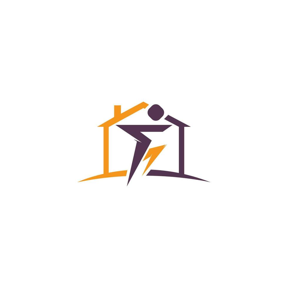 diseño de logotipo de vector de atleta humano en casa.