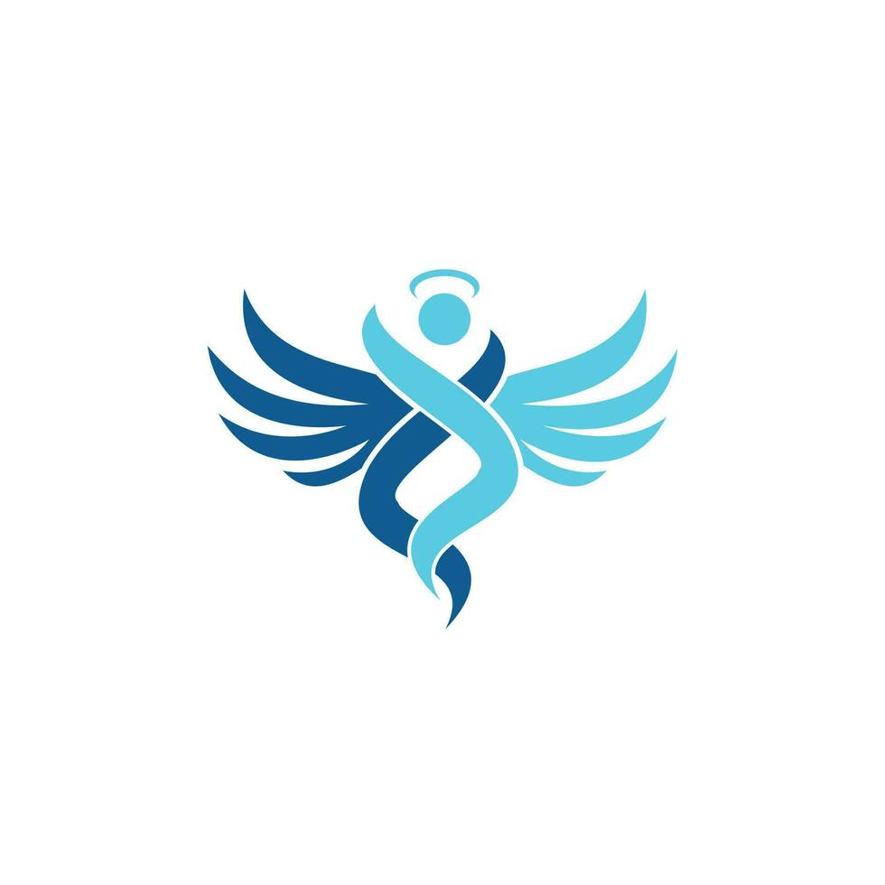 Abstract Angel Vector Logo Design. Represents the Concept of religion, kindness and charity.