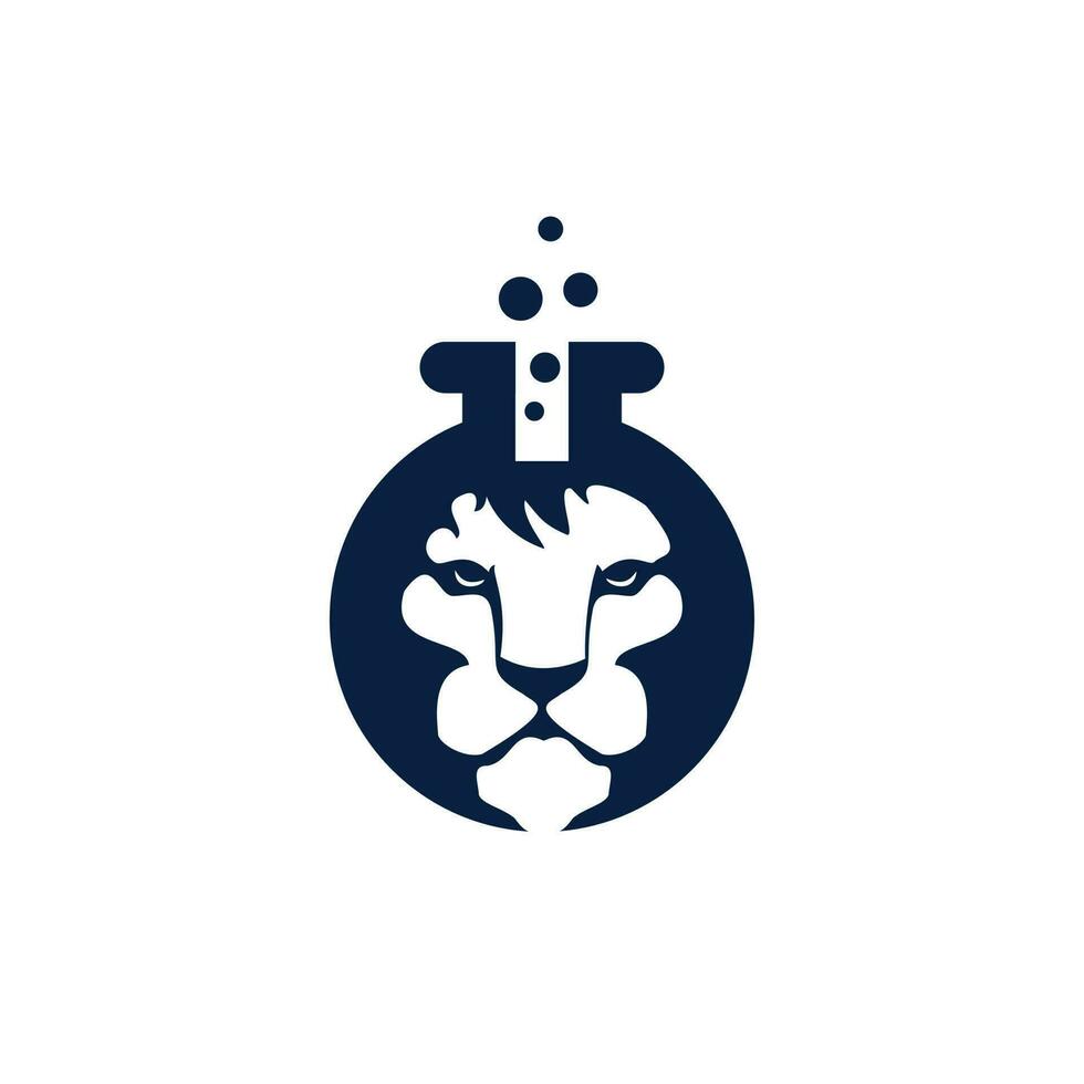 Lion lab vector logo design.