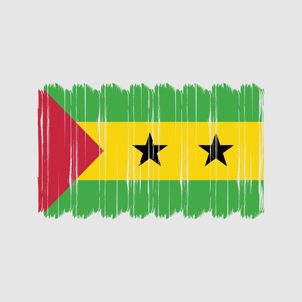 Sao Tome and Principe Flag Brush Vector. National Flag Brush Vector Design