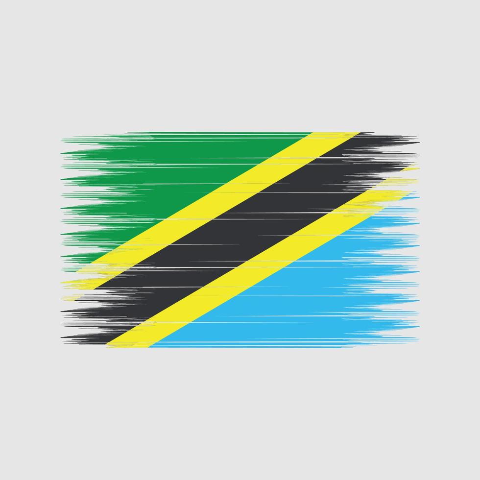 pincel de bandera de tanzania. bandera nacional vector