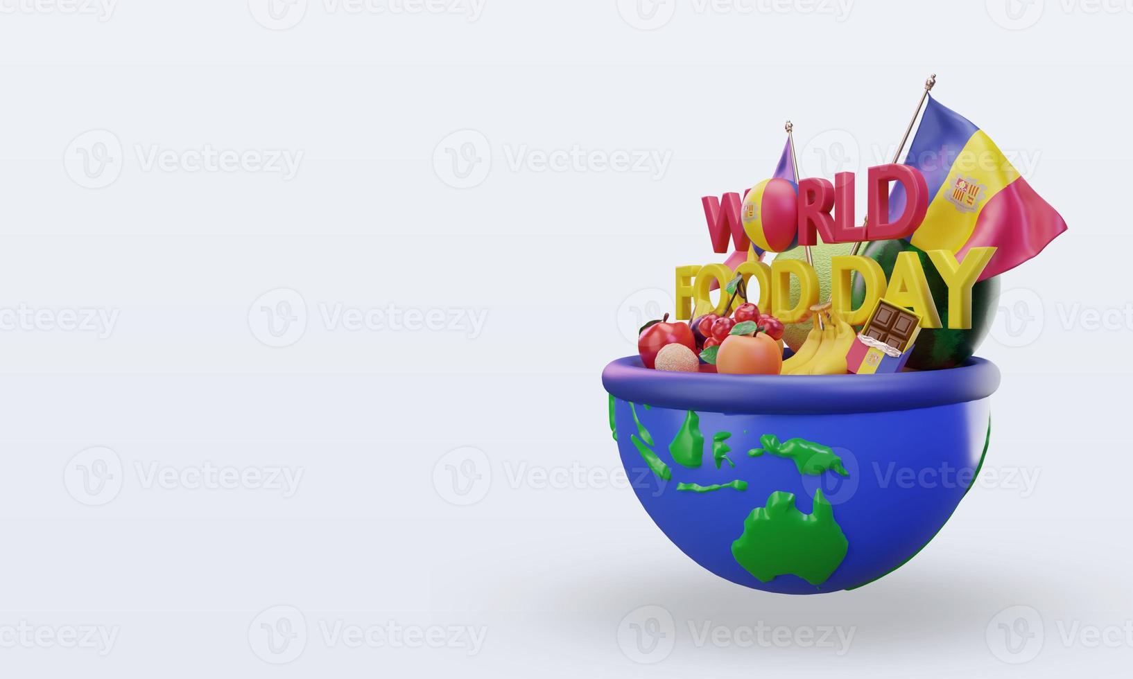 3d World Food Day Andorra rendering right view photo