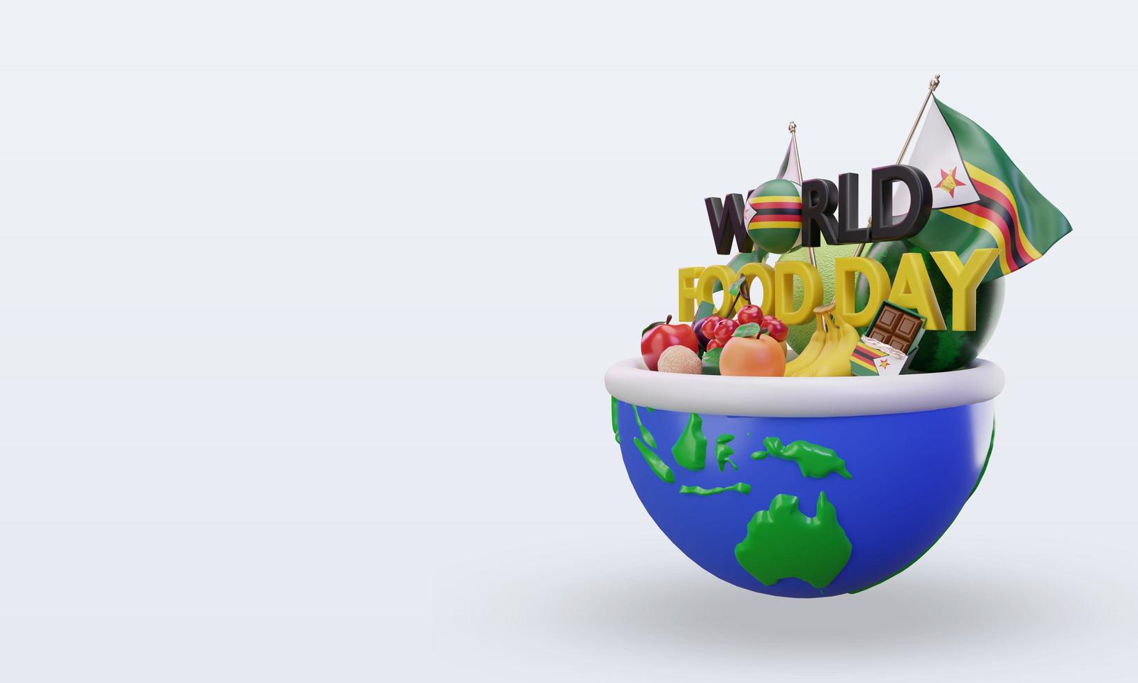 3d World Food Day Zimbabwe rendering right view photo