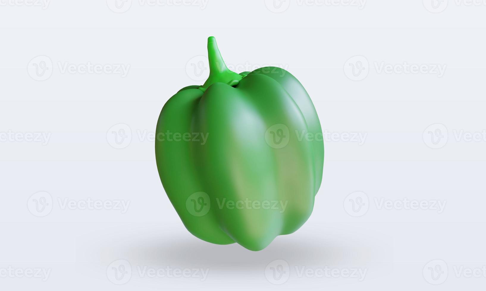 3d Vegetable Green paprika rendering front view photo