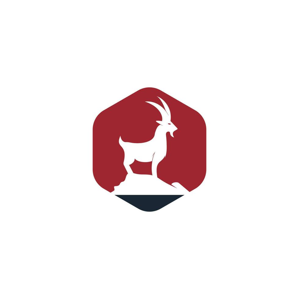 Goat Simple Logo Template Design. Mountain goat vector logo design.