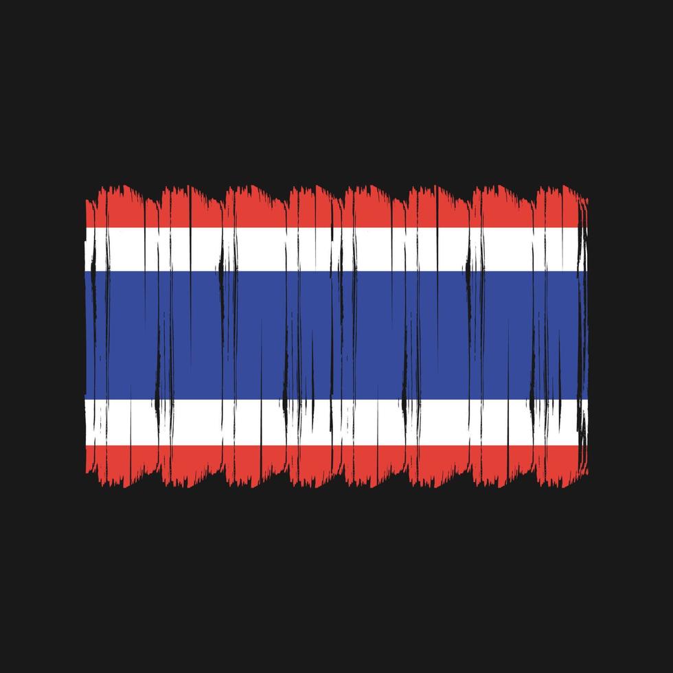 vector de pincel de bandera de tailandia. diseño de vector de pincel de bandera nacional