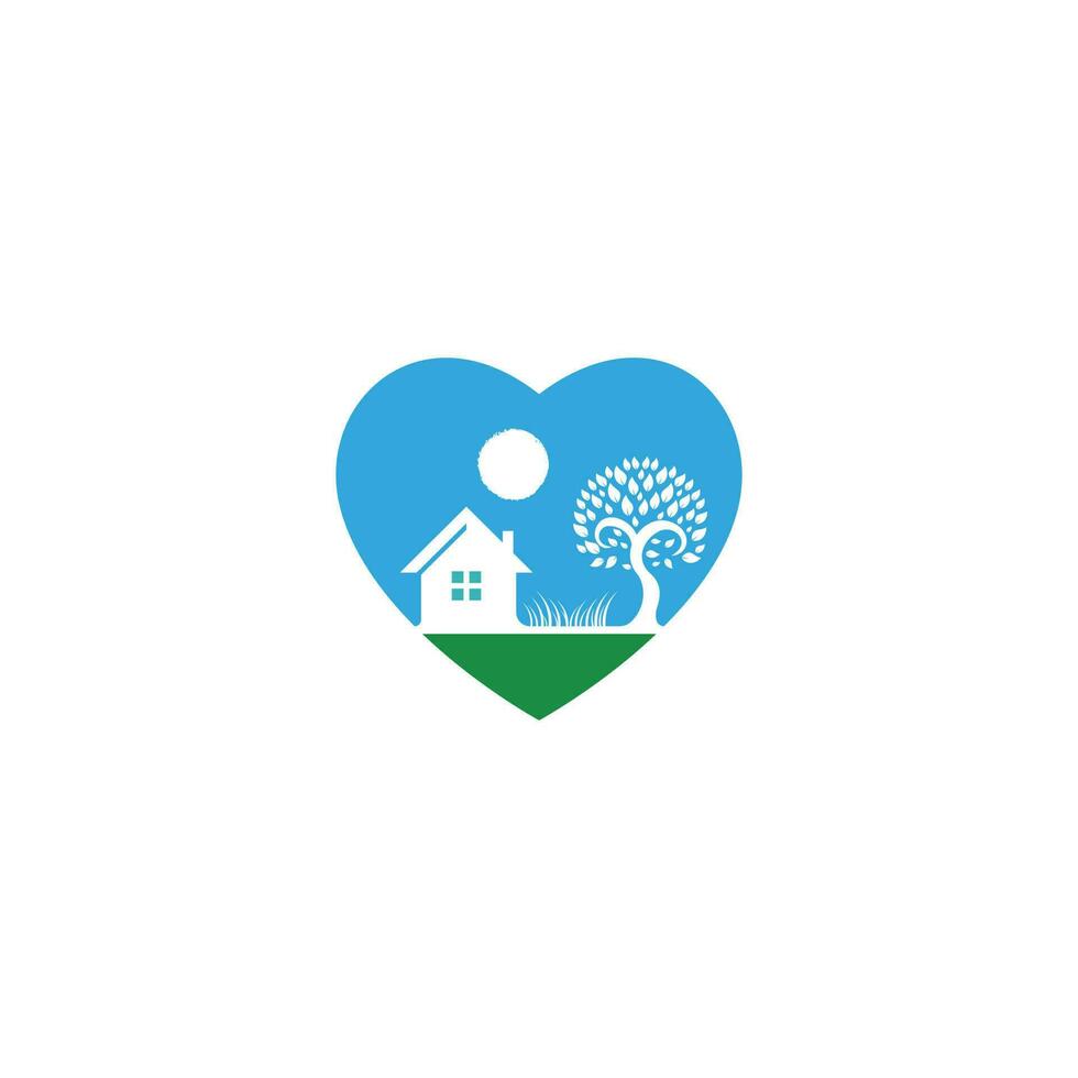 Eco Village logo design template. Vector real estate bio house sign logotype icon. Organic housing label for health life.